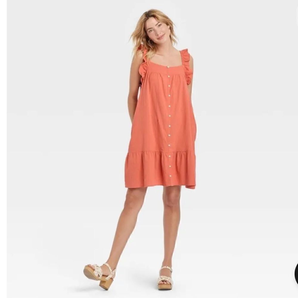 Universal Thread Apricot Womens Flutter Sleeveles… - image 1